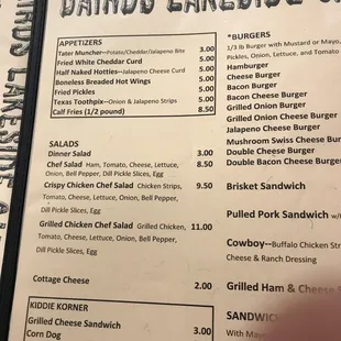 the menu