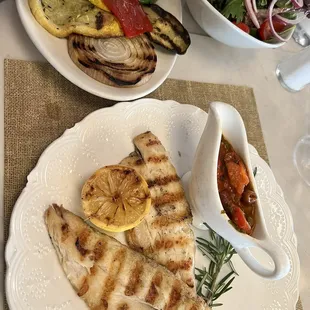 grilled fish, food