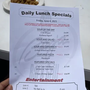 Daily specials