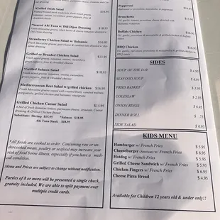 Menu page 1