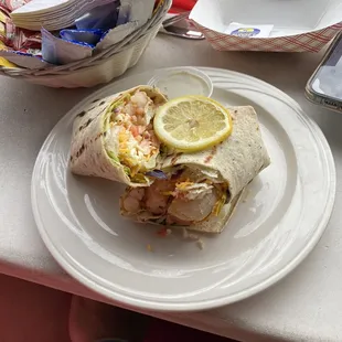 Grilled shrimp wrap
