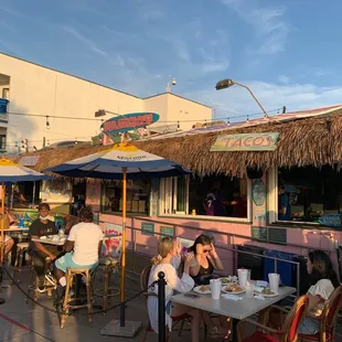 Outdoor dining right on the beach!