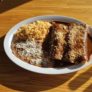 Chicken mole enchiladas