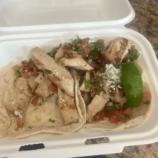 Grilled chicken tacos