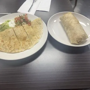 The Chicken Quesadilla and the Supreme Burrito!!!! These plates are huge barely able to fit in this picture hahaha!!!