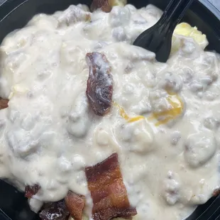 Breakfast bowl with added gravy!