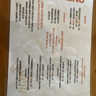 menu