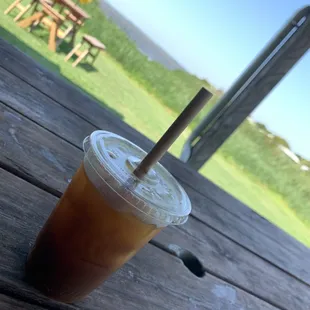 Cold brew with caramel and little half and half