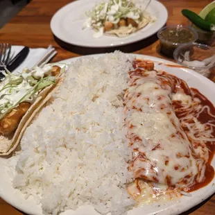 Enchilada and taco combo