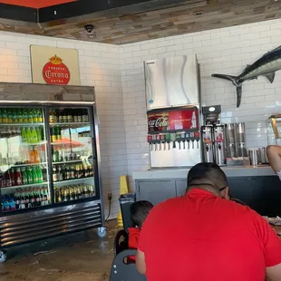 The beer/soda station.