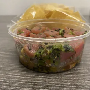 12/1/23 (Fri): Side view of 8oz Ahi Poke Appetizer (pic 2 of 3)