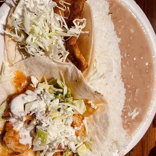 2 Taco fish &amp; shrimp Combo Plate