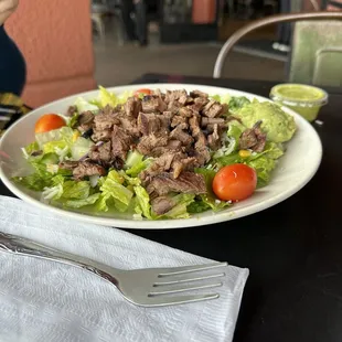 Unwrapped Burrito Salad with Carne Asada