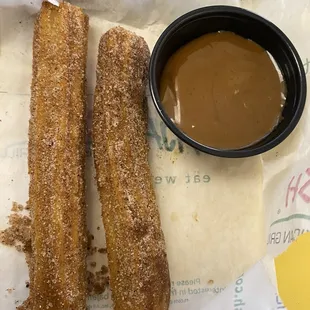 Churro with Dulce de Leche Dipping Sauce