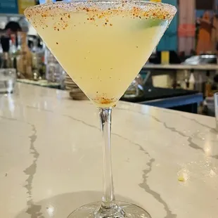a margarita in a martini glass