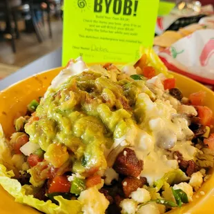 a bowl of mexican food