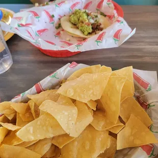 Chips and tacos.