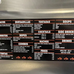 New menu