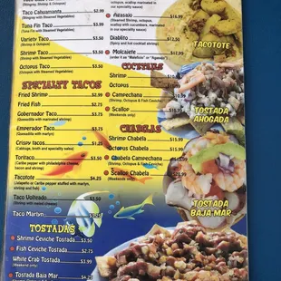 menu, sushi and sashimi