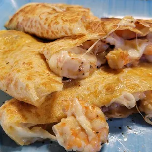 Quesadilla de Camaron.  Looked good, but the shrimp was simply horrible, old, poor quality.  Husband's shrimp dish was just as bad.