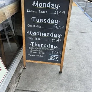 Weekly specials