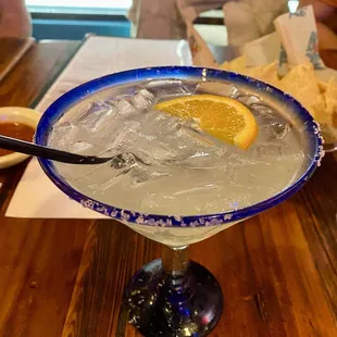 Large skinny mezcal margarita