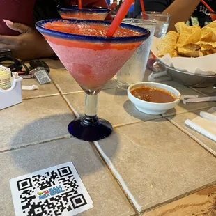 Frozen strawberry margarita.