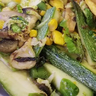 Grilled vegetables instead of rice and beans.