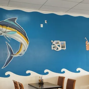 Bright &amp; festive interior wall.