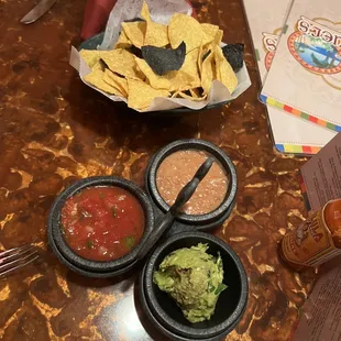 tortillas, guacamole and chips