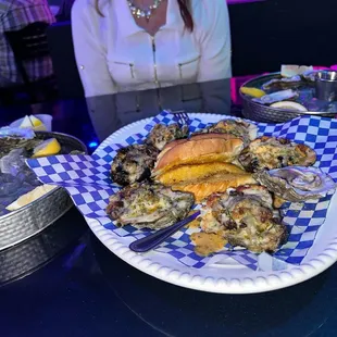The raw oysters tasted fresh and the char Oyster Sampler we had the Birria, surf n turf and the Mexican they were all great!