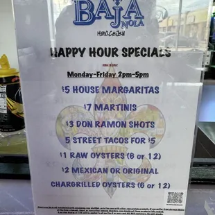 Happy Hour ends at 5pm October 1st 2024