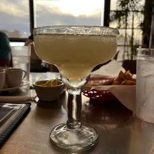 a margarita in a coupe glass