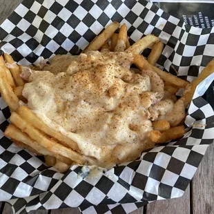 She crab fries... Like a seafood take on poutine.