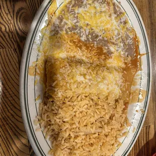 Single enchilada plate, delicious