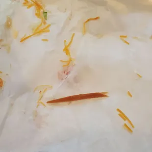 Wood fragment found in beef taco.