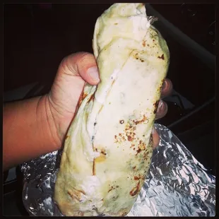 The burritos are more than a handful!