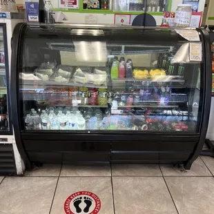 Cold case, they have another one with can and glass bottle sodas