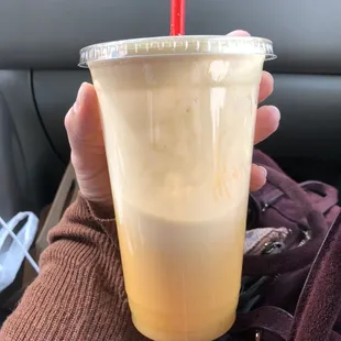 Fresh squeezed apple pineapple orange juice