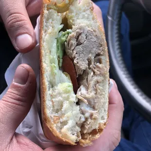 Torta de Pierna, kinda like carnitas in a sandwich with jalapeños queso fresco and avocado.. hits the spot.