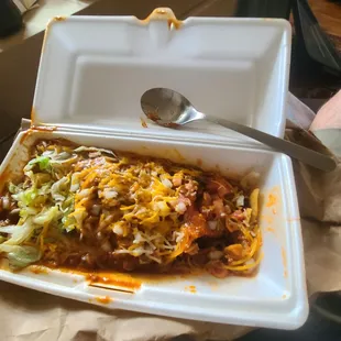 Frito Pie with red chili