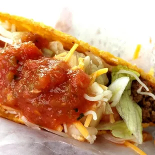 Ground beef taco with everything!