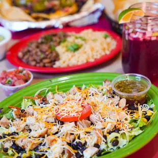 a table full of mexican food