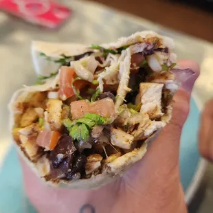 Grilled chicken burrito