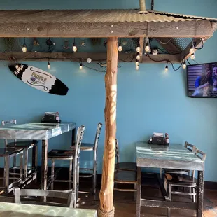 a surfboard on the wall