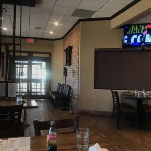 My table and the entrance area. Good ambience.