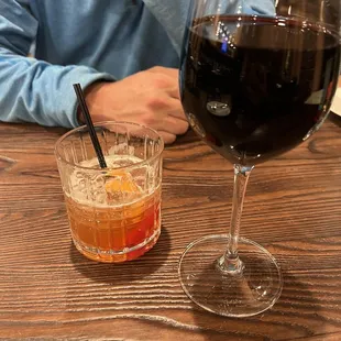 old fashioned, wine