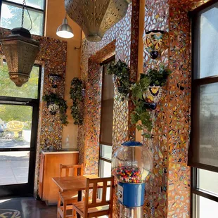 a view of the dining area