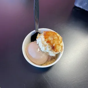Crème brûlée and cajeta (goat milk caramel)