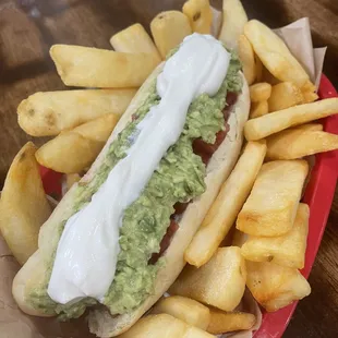 Completo! Chilean Hot Dog with fries